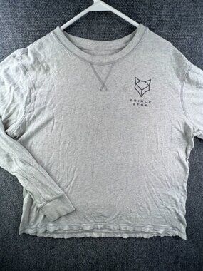 PRINCE & FOX Men’s XL Long Sleeve Gray Soft Cotton Lightweight Crew Neck Adult